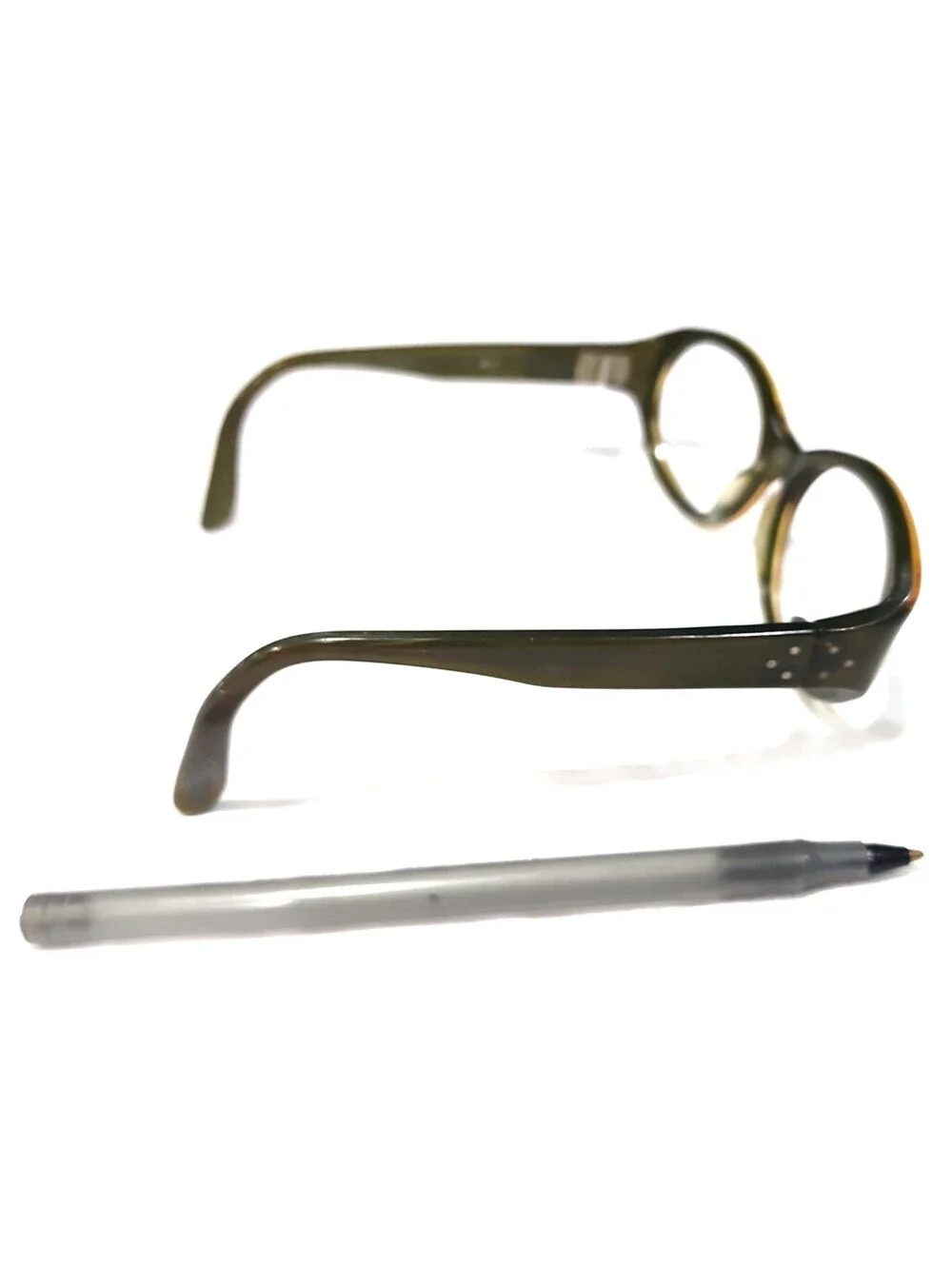 Beausoleil Paris 407 Vintage Small Brown Olive Oval Sunglasses Frame France